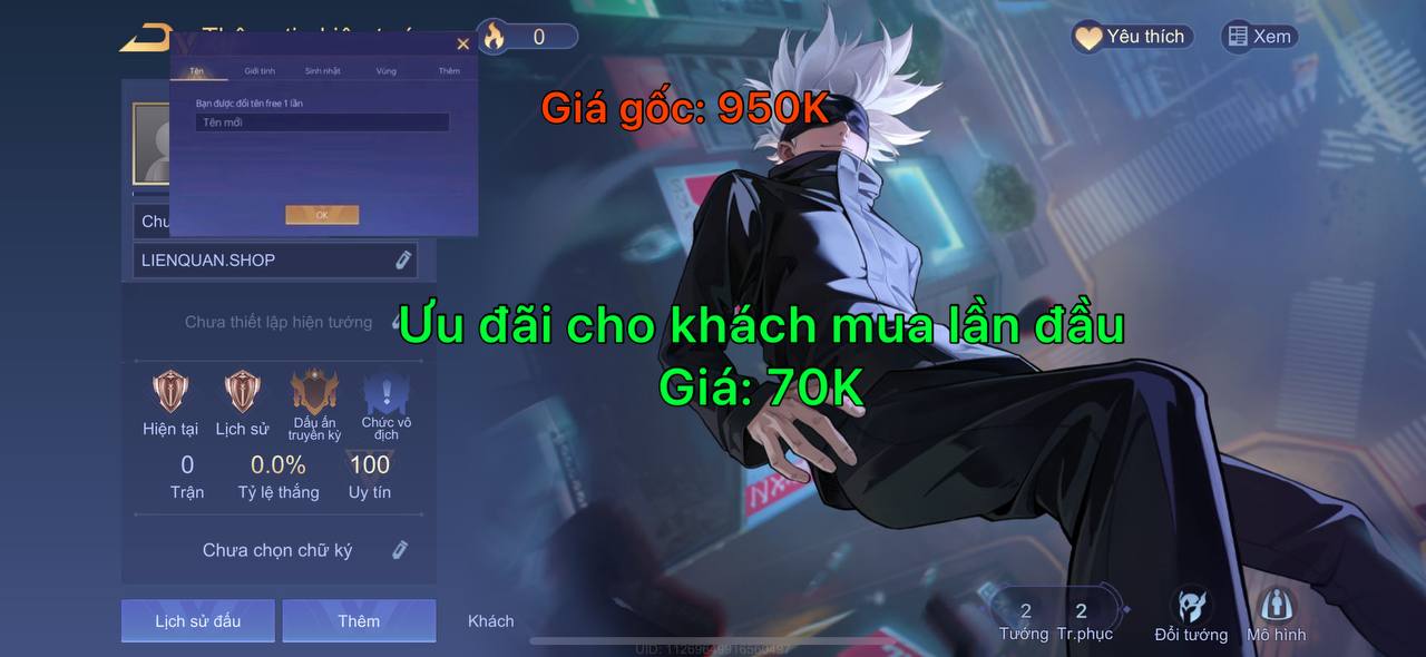 Nick Reg Liên Quân 8